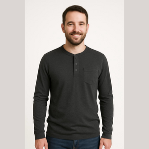 ✨ Ezekiel Men's Gray Henley Shirt